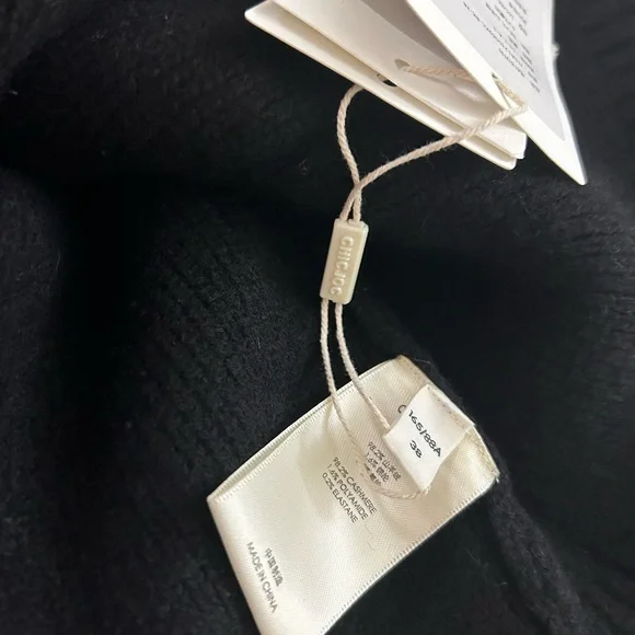 CHICJOC Scarlet Style Cashmere Cardigan Deep V-neck black size 38 - Picture 13 of 15